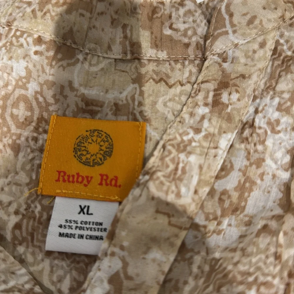 Boho 3/4 flared sleeve button down top Ruby Rd. - Picture 5 of 8